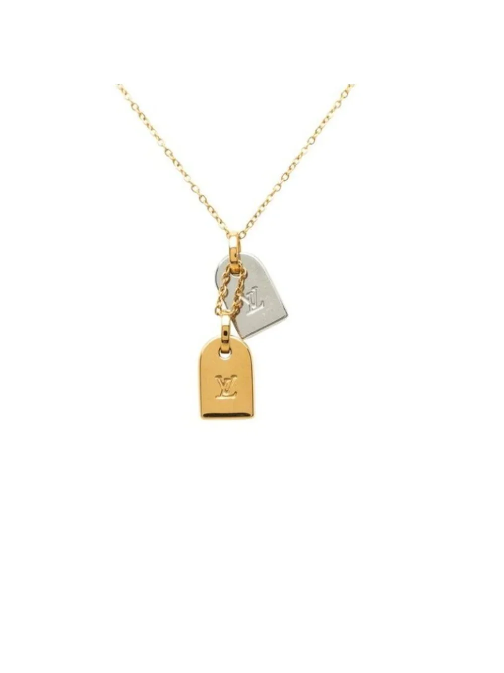 Louis Vuitton Necklace Nanogram Gold Silver Plated Metal